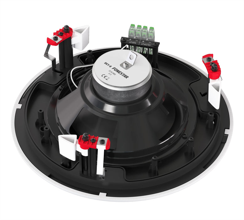 Fonestar SKY-8 8" Ceiling Speaker, 20W/8Ω, IP44 Rated – Black or White