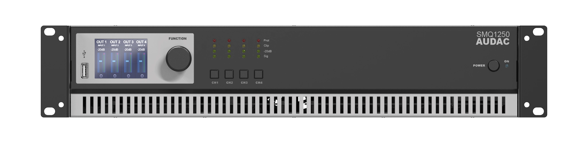 AUDAC SMQ1250 - WaveDynamics™ 4 x 1250W Quad-Channel Power Amplifier 4-8Ω