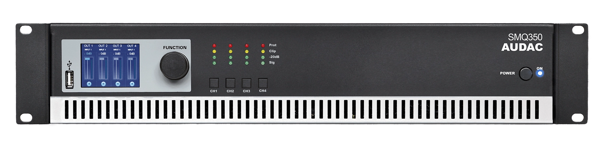 AUDAC SMQ350 - WaveDynamics™ 4 x 350W Quad-Channel Power Amplifier 4-8Ω