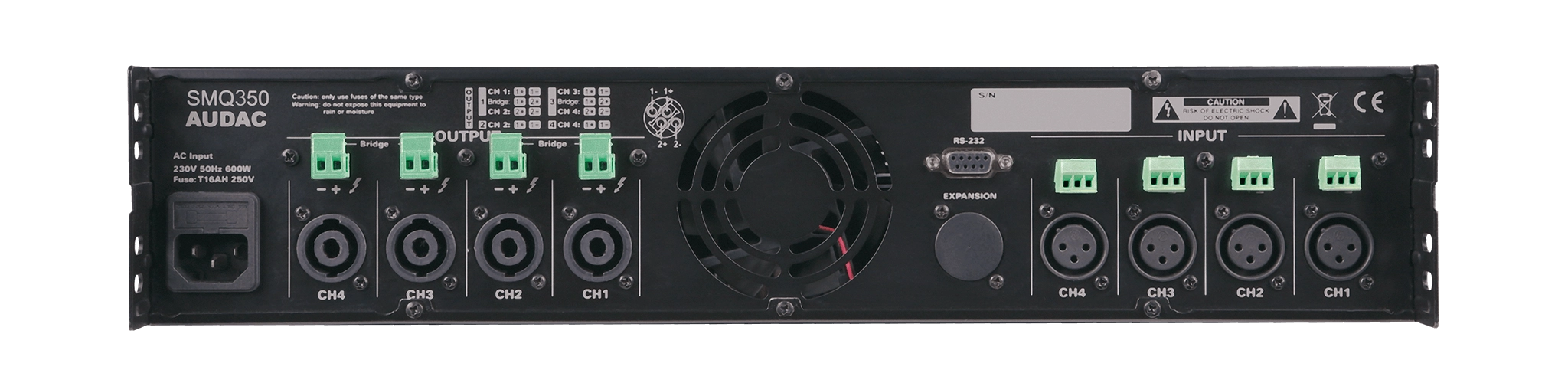 AUDAC SMQ350 - WaveDynamics™ 4 x 350W Quad-Channel Power Amplifier 4-8Ω