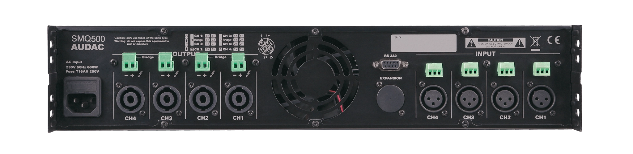 AUDAC SMQ500 - WaveDynamics™ 4 x 500W Quad-Channel Power Amplifier 4-8Ω