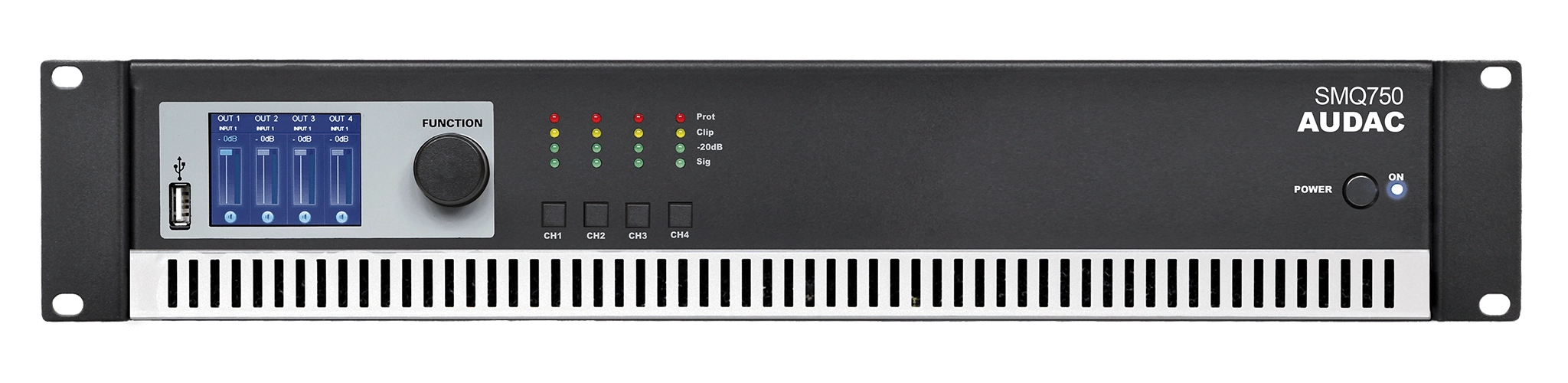 AUDAC SMQ750 - WaveDynamics™ 4 x 750W Quad-Channel Power Amplifier 4-8Ω