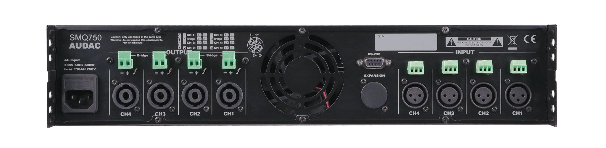 AUDAC SMQ750 - WaveDynamics™ 4 x 750W Quad-Channel Power Amplifier 4-8Ω