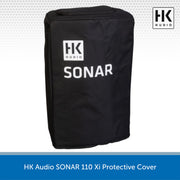Black protective cover for HK Audio SONAR 110 Xi on a white background