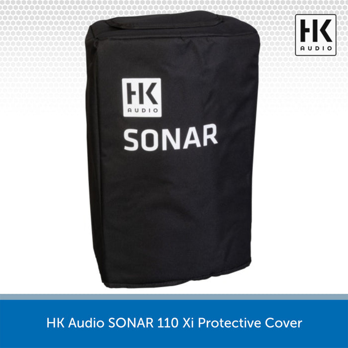 Black protective cover for HK Audio SONAR 110 Xi on a white background