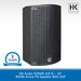 HK Audio SONAR 110 Xi speaker with 5-year warranty badge on a white background