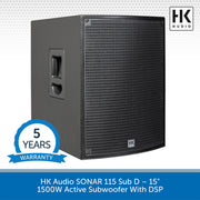 HK Audio SONAR 115 Sub D – 15" 1500W Active Subwoofer With DSP
