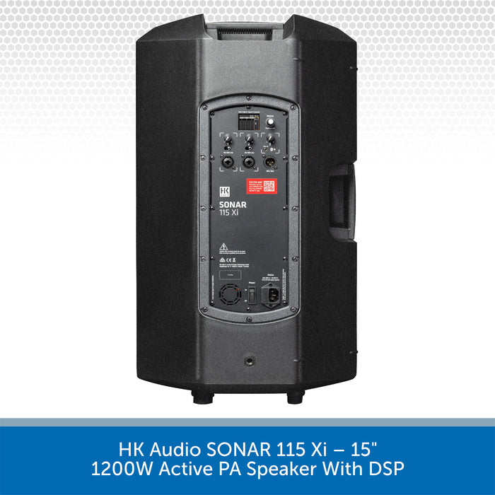 HK Audio SONAR 115 Xi active PA speaker with DSP on a white background