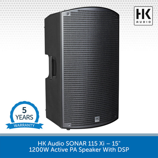 HK Audio SONAR 115 Xi active PA speaker with DSP on a white background