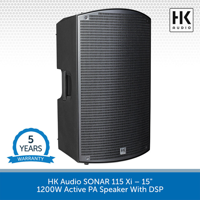 HK Audio SONAR 115 Xi active PA speaker with DSP on a white background