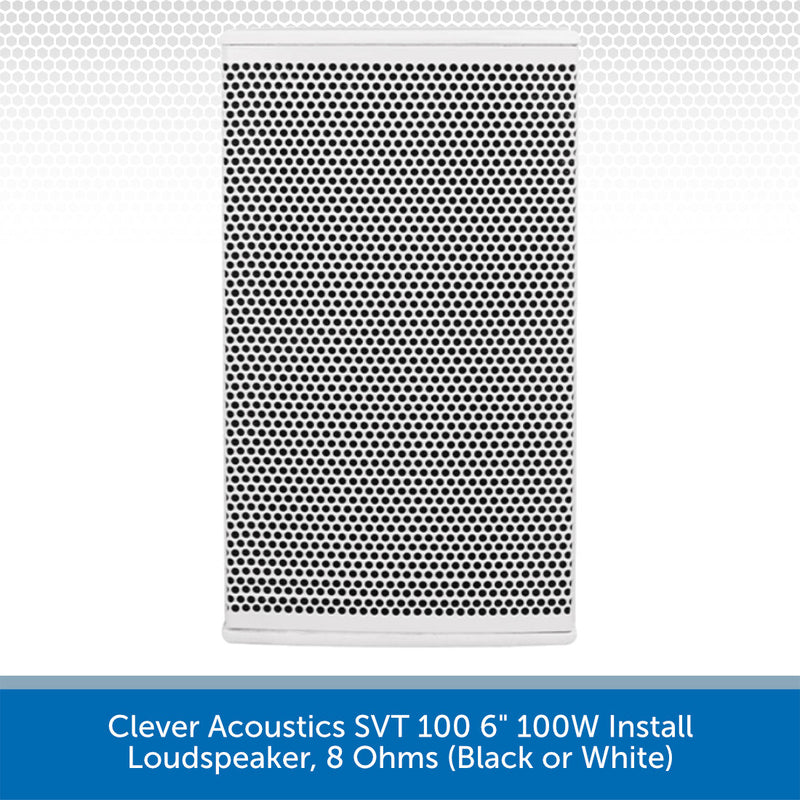 Clever Acoustics SVT 100 6" 100W Install Loudspeaker, 8 Ohms (Black or White)