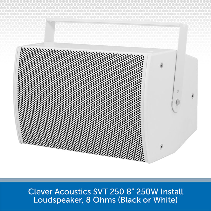 Clever Acoustics SVT 250 10" 250W Install Loudspeaker White Front Bracket