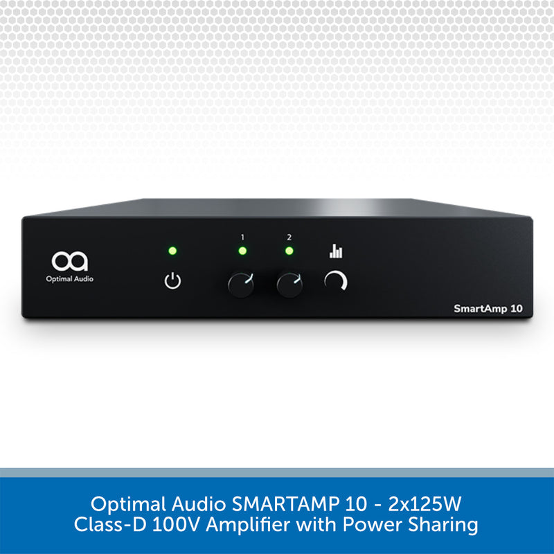 Optimal Audio SMARTAMP 10 - 2x125W Class-D 100V Amplifier with Power Sharing