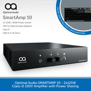 Optimal Audio SMARTAMP 10 - 2x125W Class-D 100V Amplifier with Power Sharing