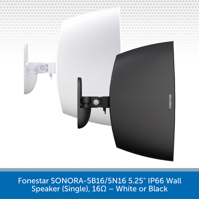 Fonestar SONORA-5B16/5N16 wall speaker with black and white design on a gray background