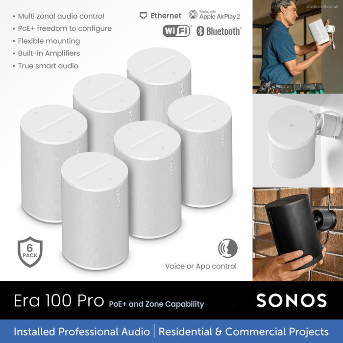 Sonos Era 100 Pro - Installed Professional Audio 6 pack