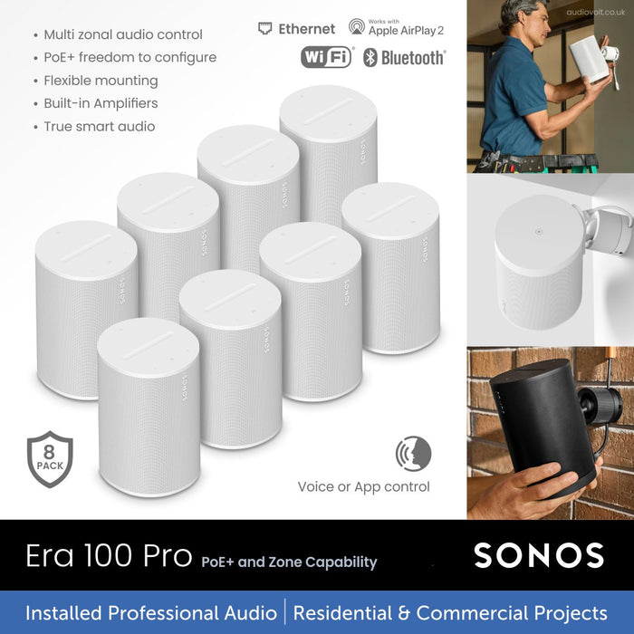 Sonos Era 100 Pro - Installed Professional Audio 8 pack