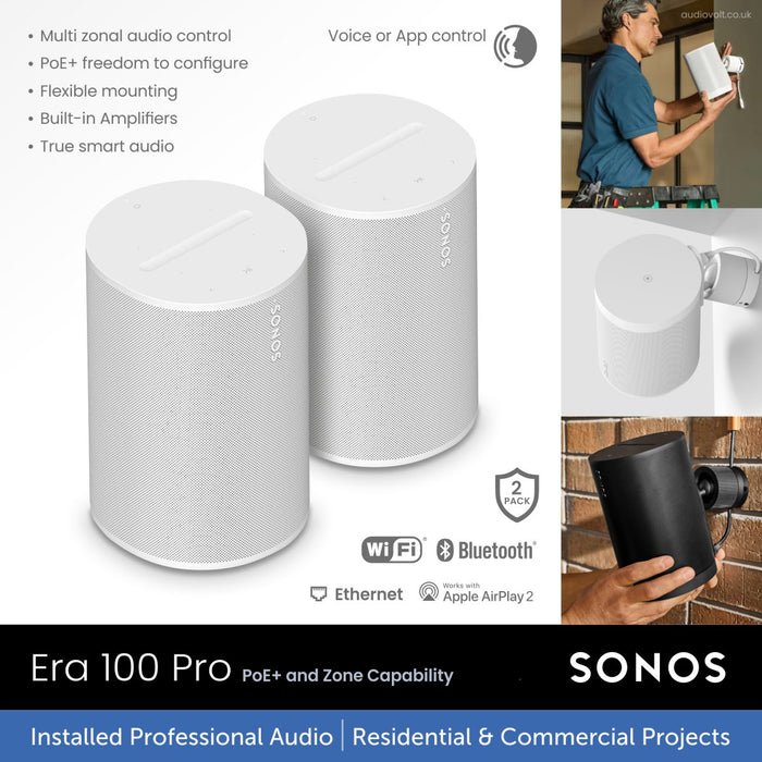 Sonos Era 100 Pro - Installed Professional Audio 2 pack