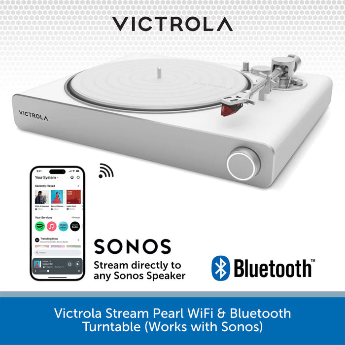 Victrola Stream Pearl WiFi & Bluetooth Turntable (Works with Sonos)