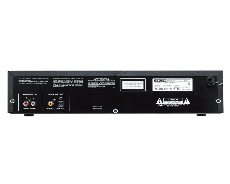 Tascam CD-200 Professional Rack-Mount CD Player with MP3 & WAV Playback