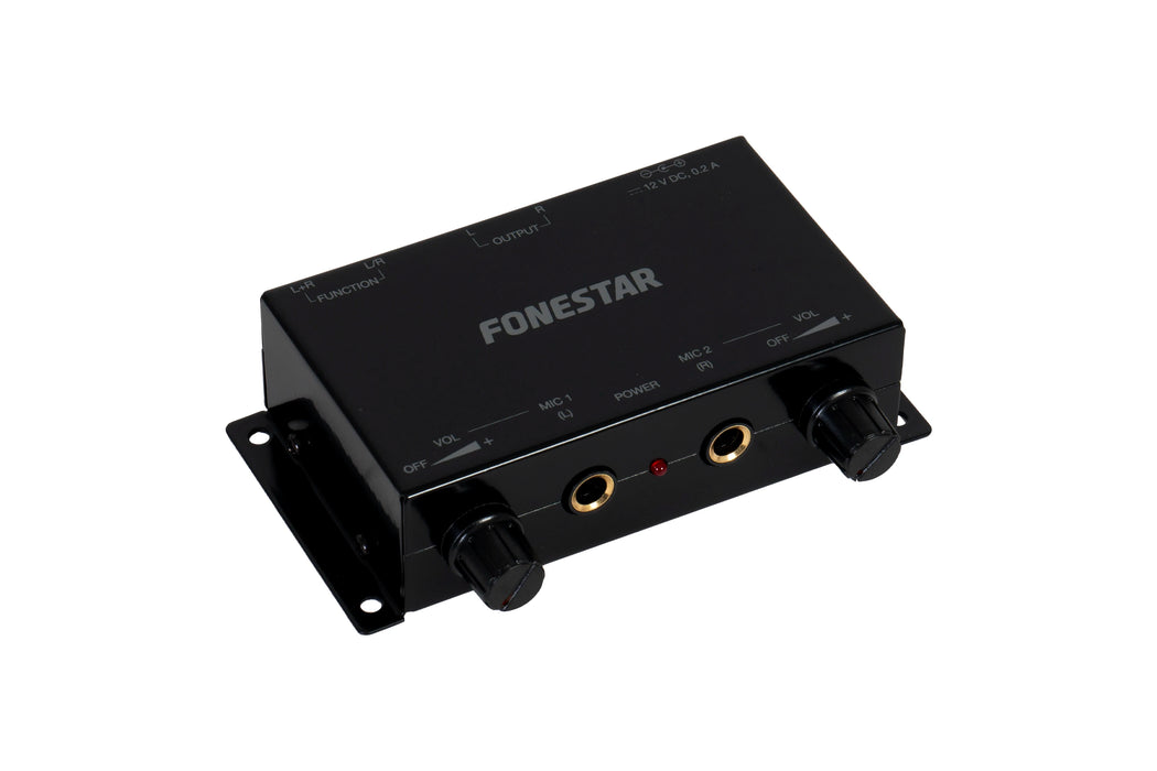 Fonestar TC-6MX Dual Channel Microphone Preamp with Mixing Function & RCA Output