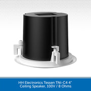 HH Electronics Tessen TNi-C4 4" Ceiling Speaker, 100V / 8 Ohms
