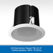 HH Electronics Tessen TNi-C4 4" Ceiling Speaker, 100V / 8 Ohms