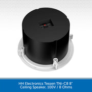 HH Electronics Tessen TNi-C8 8" Ceiling Speaker, 100V / 8 Ohms