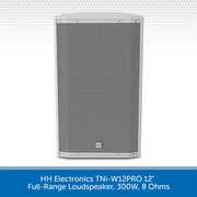 HH Electronics TNi-W12PRO 12" Full-Range Loudspeaker, 300W, 8 Ohms (Available in Black or White)