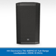 HH Electronics TNi-W8PRO 8" Full-Range Loudspeaker, 200W, 8 Ohms (Available in Black or White)