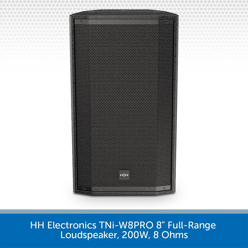 HH Electronics TNi-W8PRO 8" Full-Range Loudspeaker, 200W, 8 Ohms (Available in Black or White)