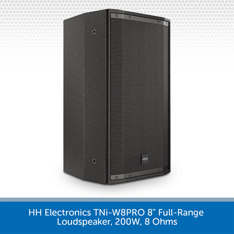 HH Electronics TNi-W8PRO 8" Full-Range Loudspeaker, 200W, 8 Ohms (Available in Black or White)