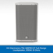 HH Electronics TNi-W8PRO 8" Full-Range Loudspeaker, 200W, 8 Ohms (Available in Black or White)