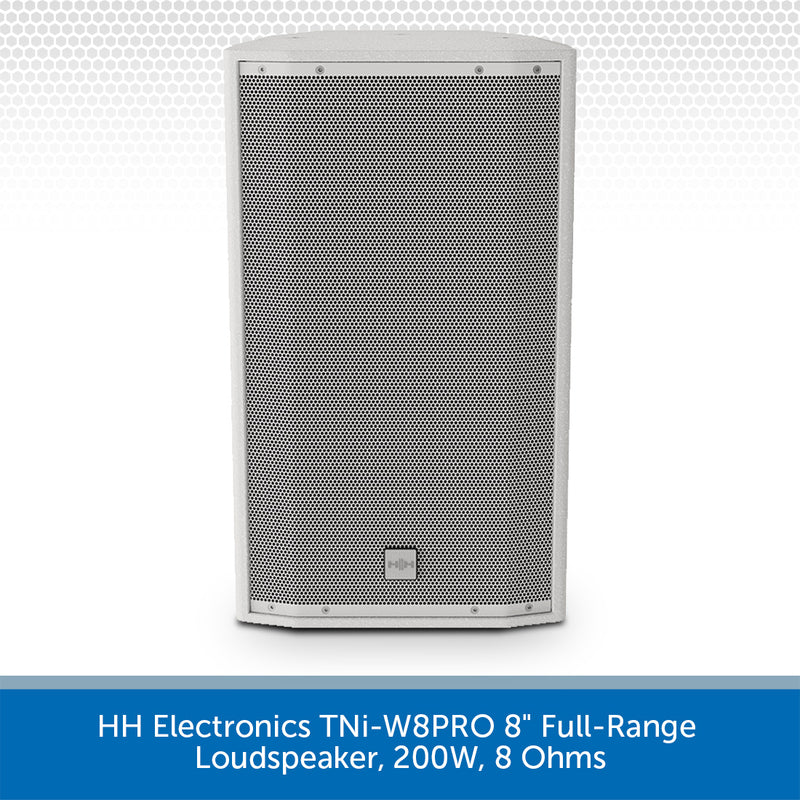 HH Electronics TNi-W8PRO 8" Full-Range Loudspeaker, 200W, 8 Ohms (Available in Black or White)