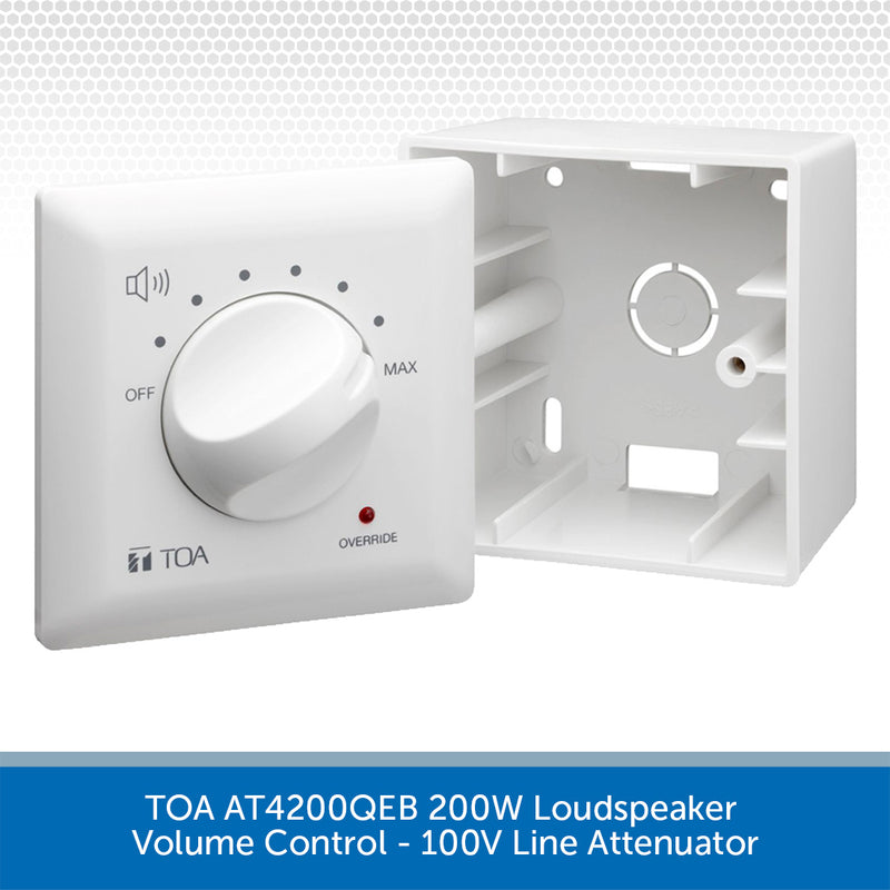 TOA AT4200QEB 200W Loudspeaker Volume Control - 100V Line Attenuator