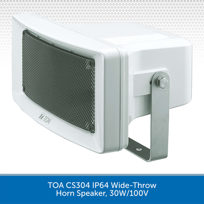 TOA CS304 IP64 Wide-Throw Horn Speaker, 30W/100V