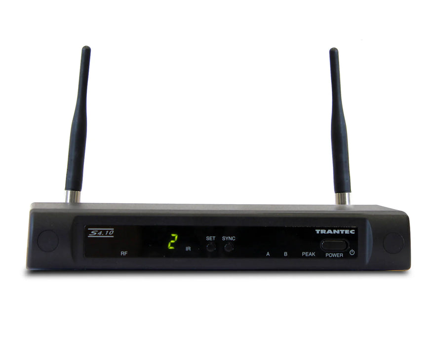 Trantec S4.10A UHF Wireless Beltpack & Headset Microphone System with 16 Frequencies - CH38 or CH70