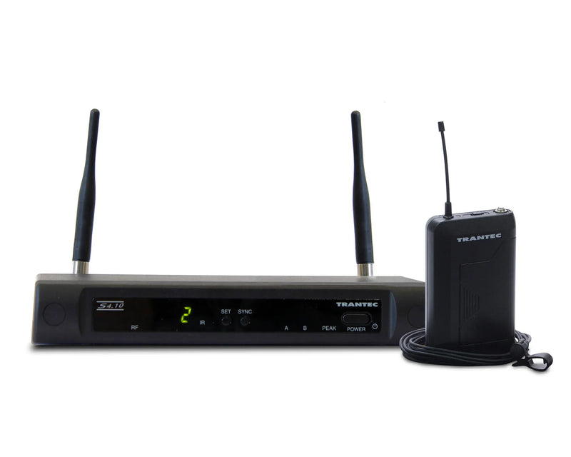 Trantec S4.10L UHF Wireless Beltpack & Lapel Microphone System with 16 Frequencies - CH38 or CH70