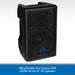 Black Wharfedale Pro Tourus AX8 active PA speaker on a white background