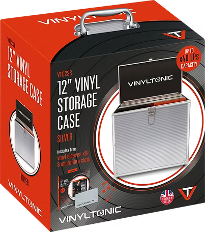 Vinyl Tonic 12" Record Storage Case - Holds 40 LPs - 10 Sleeves & Cloth Included