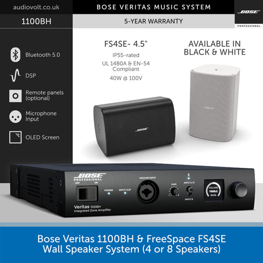 Bose Veritas 1100BH & FreeSpace FS4SE Wall Speaker System (4 or 8 Speakers)