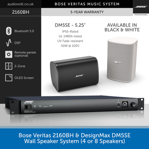 Bose Veritas Music System with speakers and amplifier on a gray background