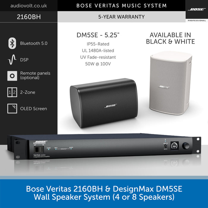 Bose Veritas Music System with speakers and amplifier on a gray background