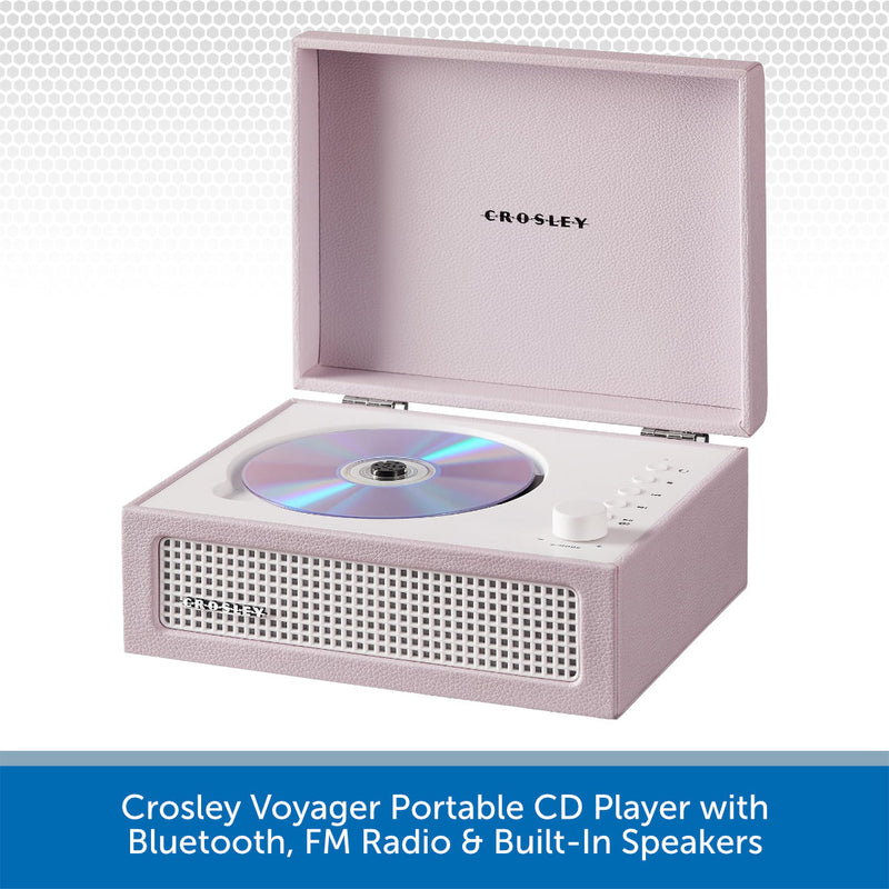 Crosley Voyager Portable CD Player with Bluetooth, FM Radio & Built-In Speakers