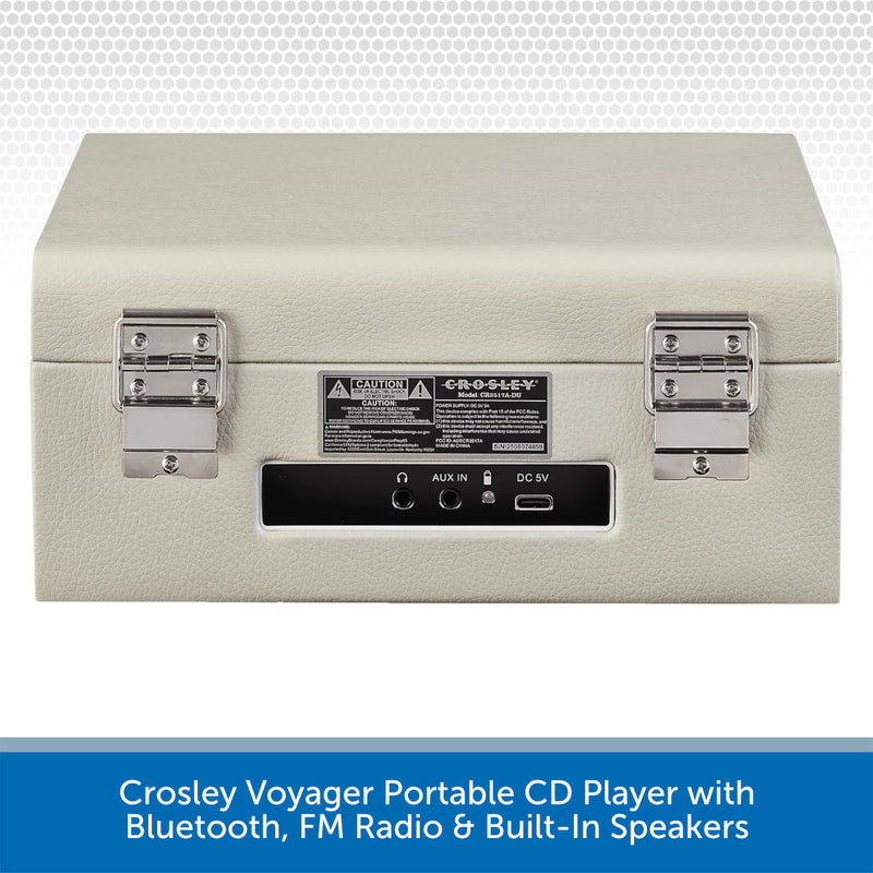 Crosley Voyager Portable CD Player with Bluetooth, FM Radio & Built-In Speakers