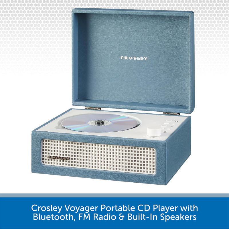 Crosley Voyager Portable CD Player with Bluetooth, FM Radio & Built-In Speakers