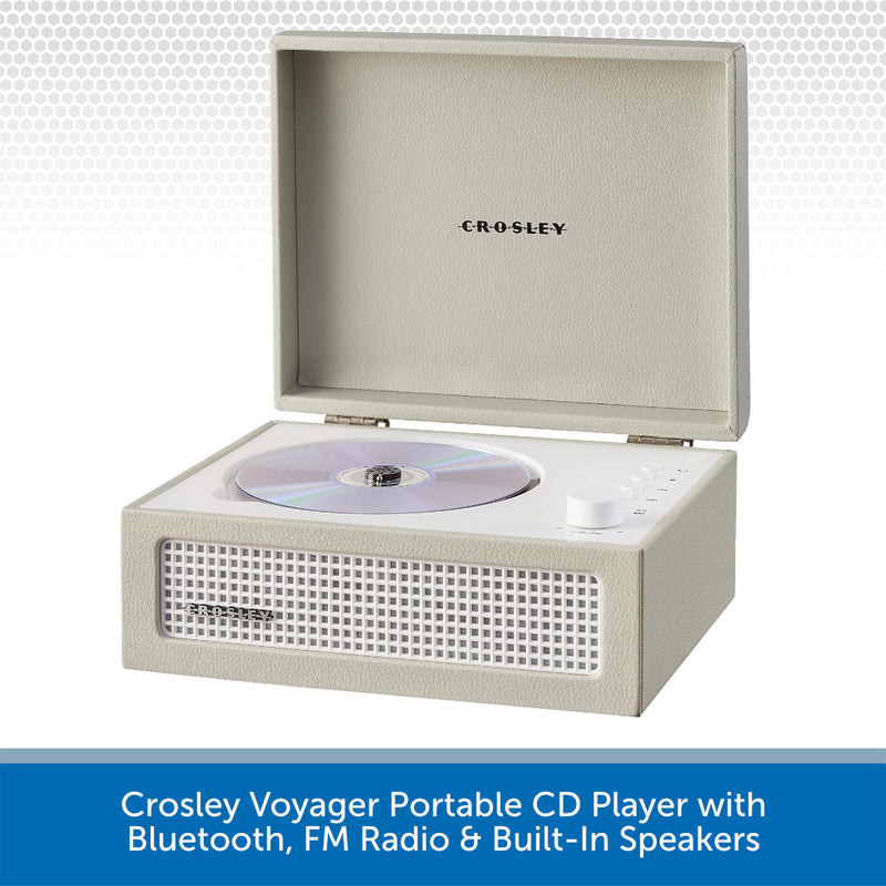 Crosley Voyager Portable CD Player with Bluetooth, FM Radio & Built-In Speakers