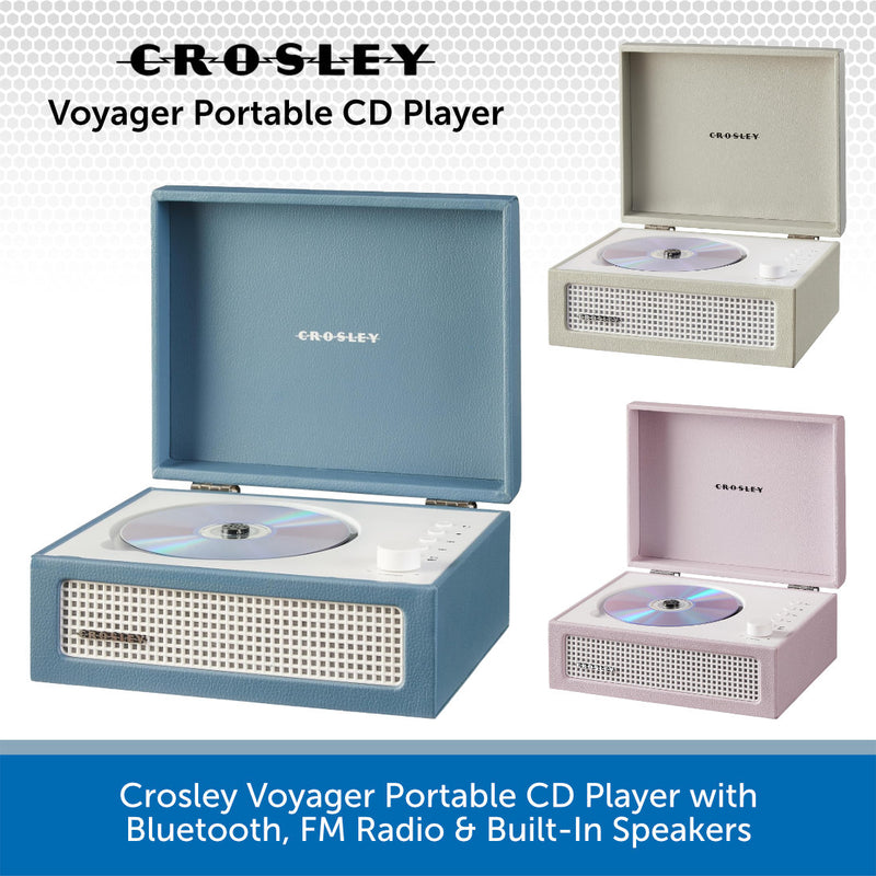 Crosley Voyager Portable CD Player with Bluetooth, FM Radio & Built-In Speakers
