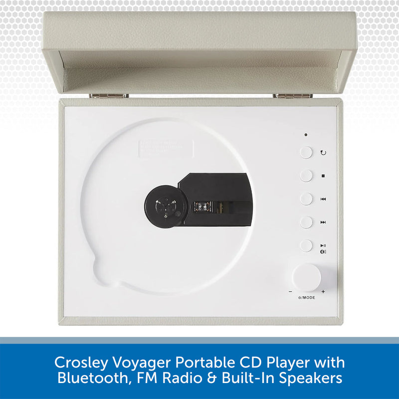 Crosley Voyager Portable CD Player with Bluetooth, FM Radio & Built-In Speakers