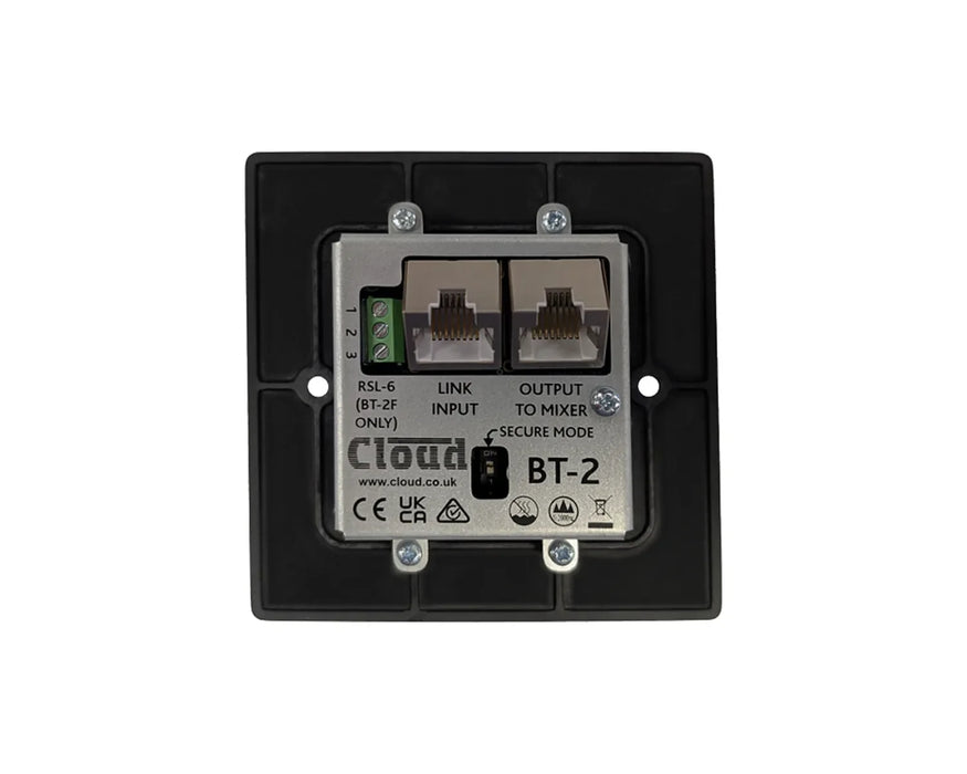Cloud BT-2F Bluetooth Facility Input Wall Plate (Black or White)